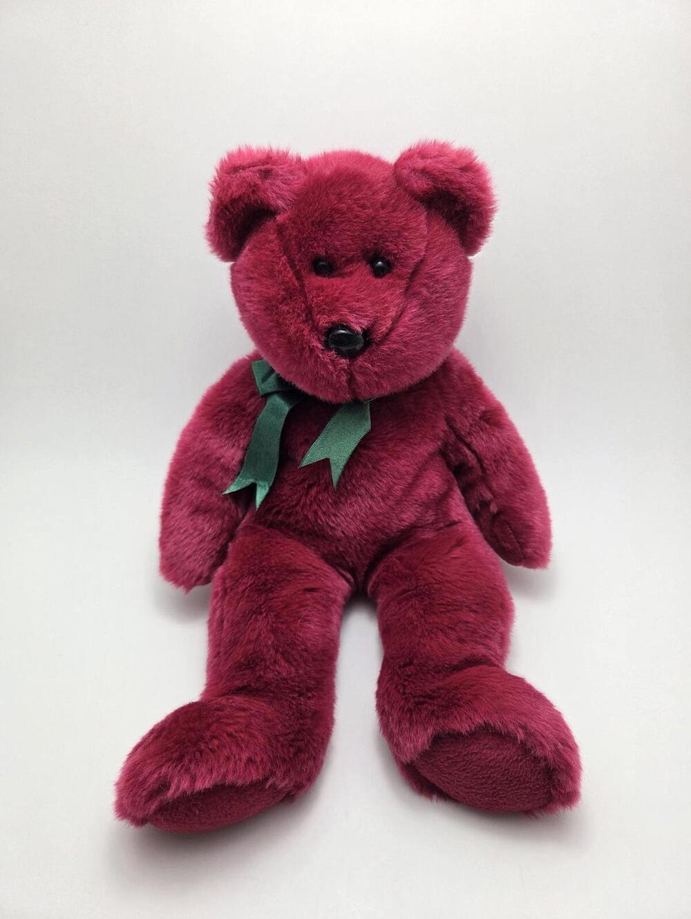 Ty Beanie Buddy “Teddy” the Bear! Cranberry Colouring! (13 inch) No Hang Tag